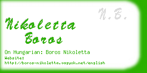 nikoletta boros business card